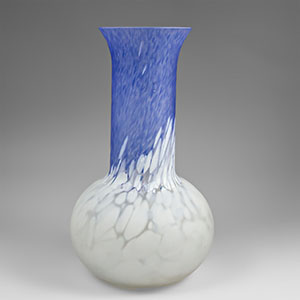 Kosta Boda Monica Backstrom blue and white glass vase